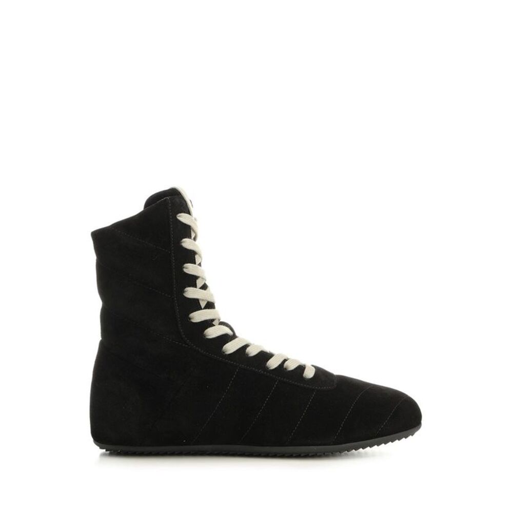 Rick Owens Men Quilted Minimalist High Sneakers